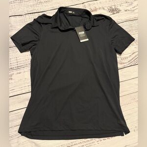 NWT | Barbell Solid Black Short Sleeve Polo | Mens XL